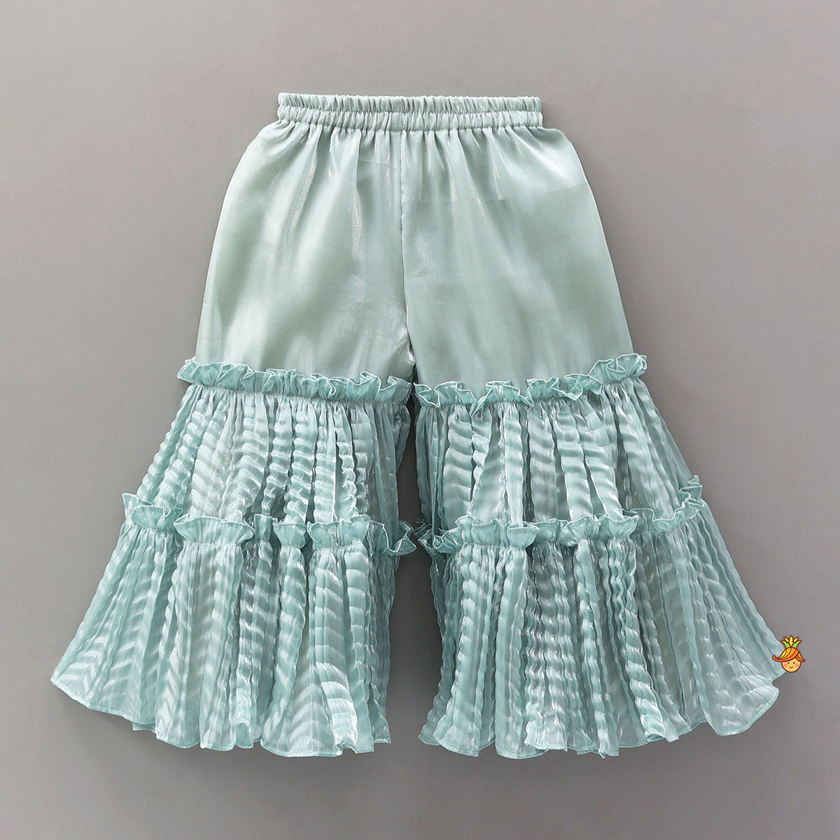 Velvet Cold-Shoulder Kurti With Shiny Sharara And Matching Dupatta