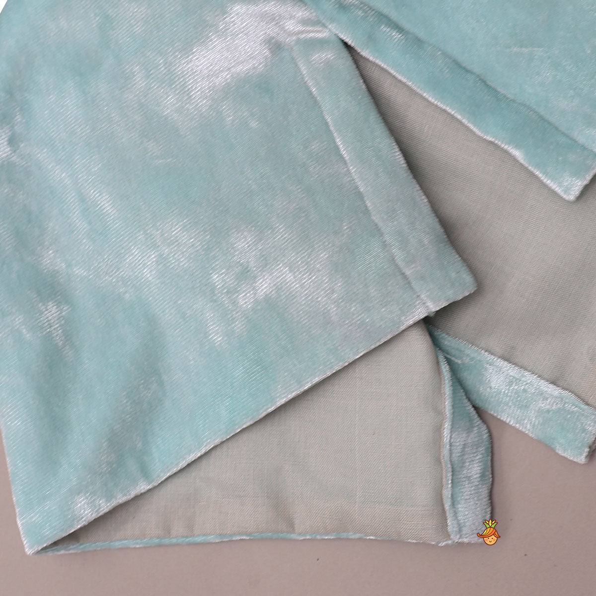 Velvet Cold-Shoulder Kurti With Shiny Sharara And Matching Dupatta