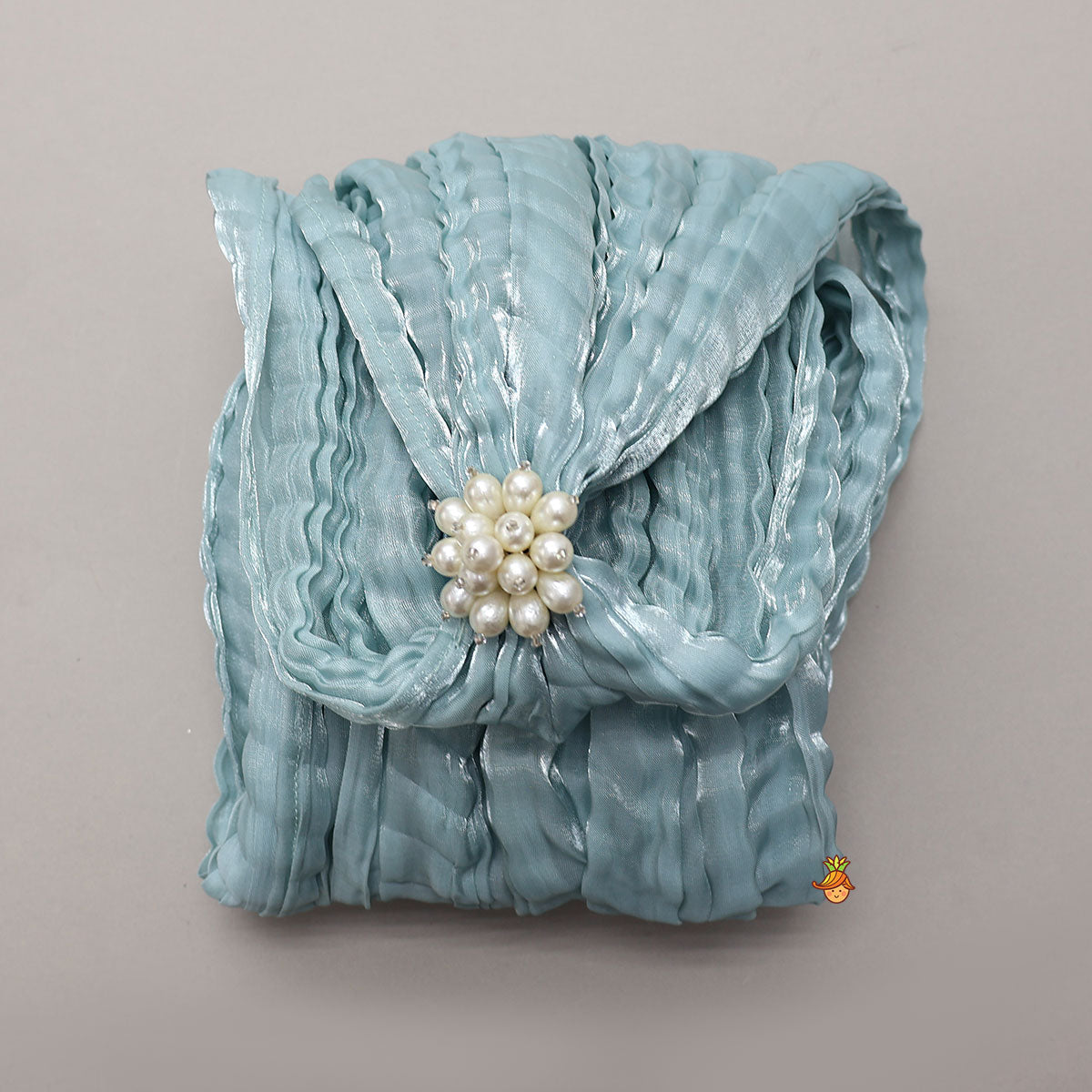 Velvet Cold-Shoulder Kurti With Shiny Sharara And Matching Dupatta