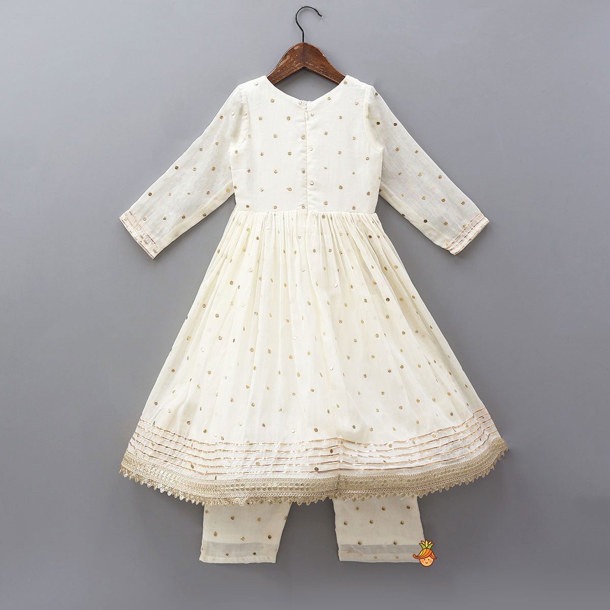 V-Neck Angarkha-Style Anarkali With Pant And Matching Dupatta