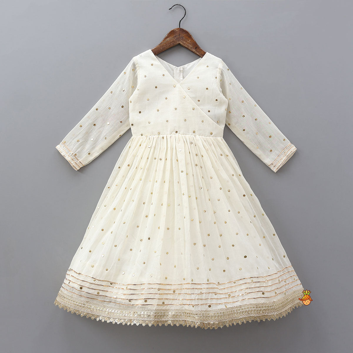 V-Neck Angarkha-Style Anarkali With Pant And Matching Dupatta