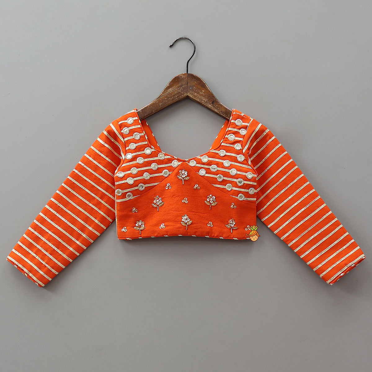 Stunning Gota Lace Detail Top And Lehenga With Matching Dupatta