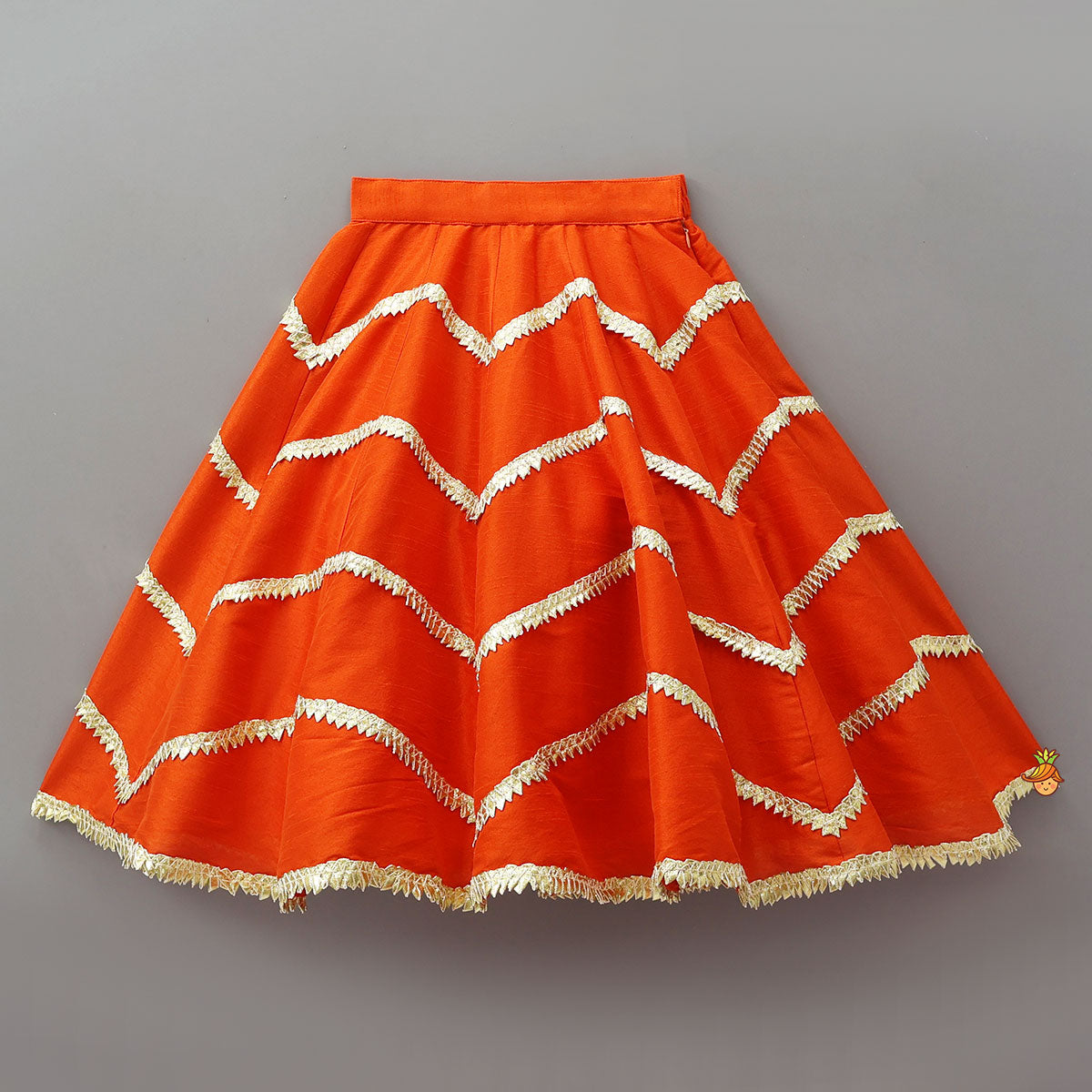 Stunning Gota Lace Detail Top And Lehenga With Matching Dupatta