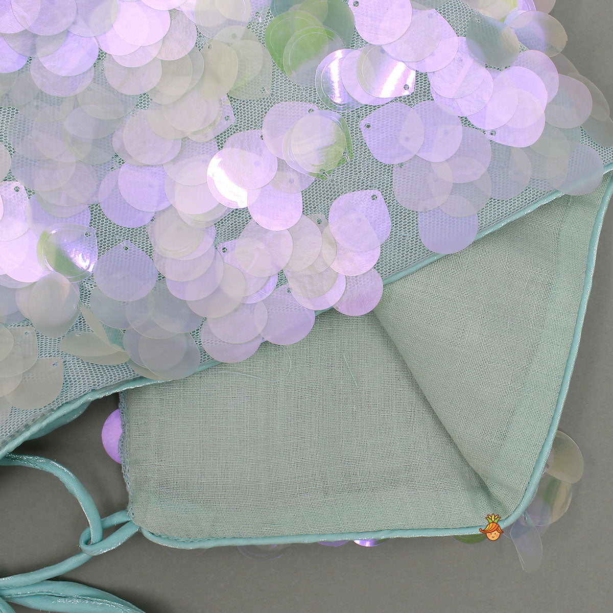 Sequined Halter Neck Top And Multicolour Shiny Lehenga With Net Dupatta