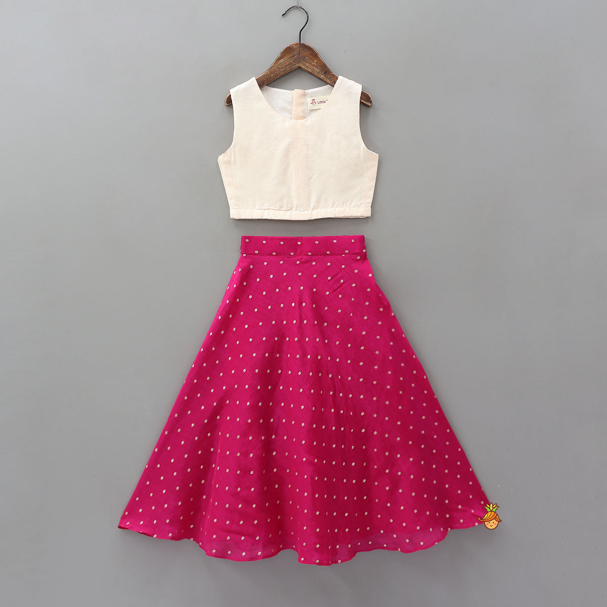 Sleeveless Top With Embroidered Jacket And Booti Work Lehenga