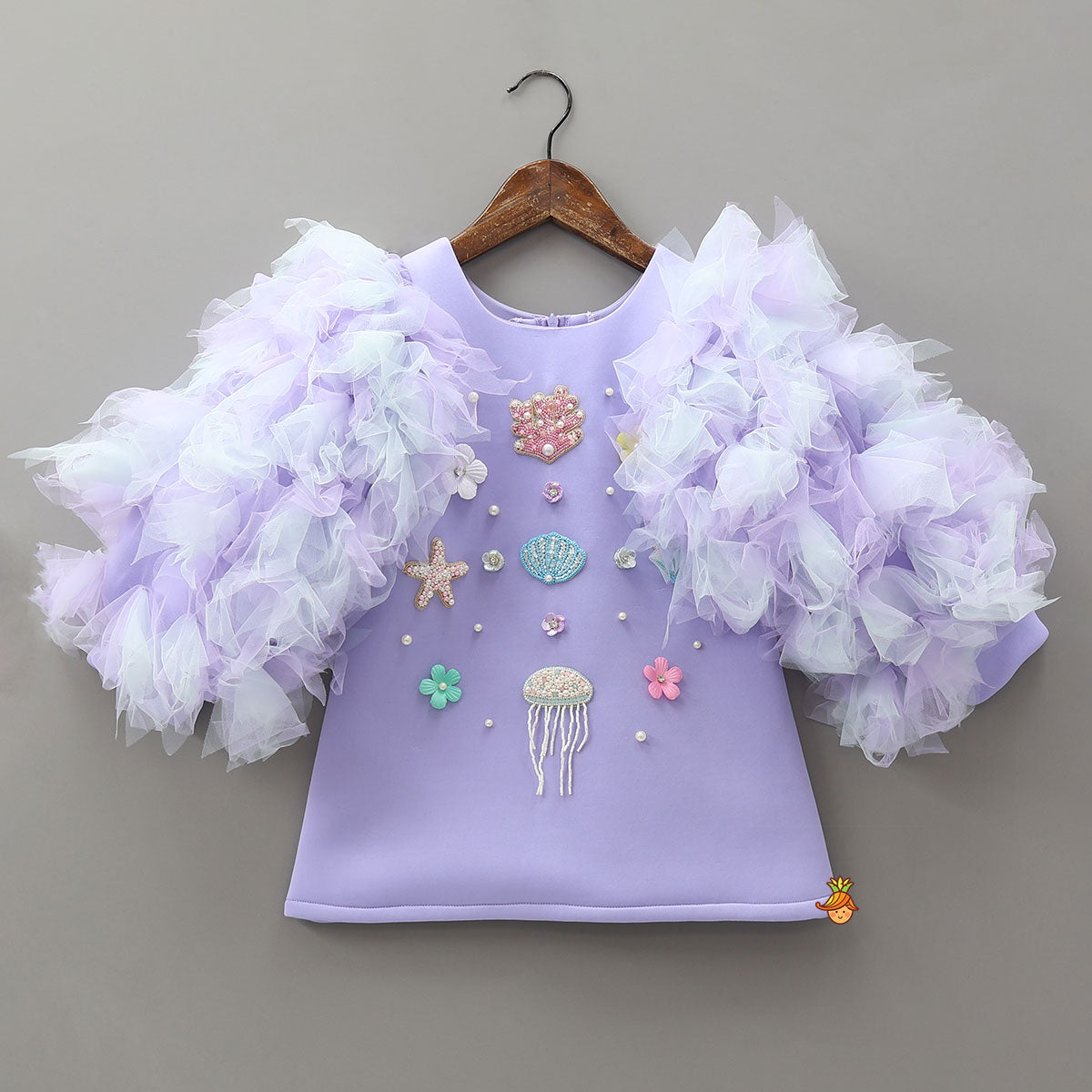 Aqua-Themed Embroidered Dress