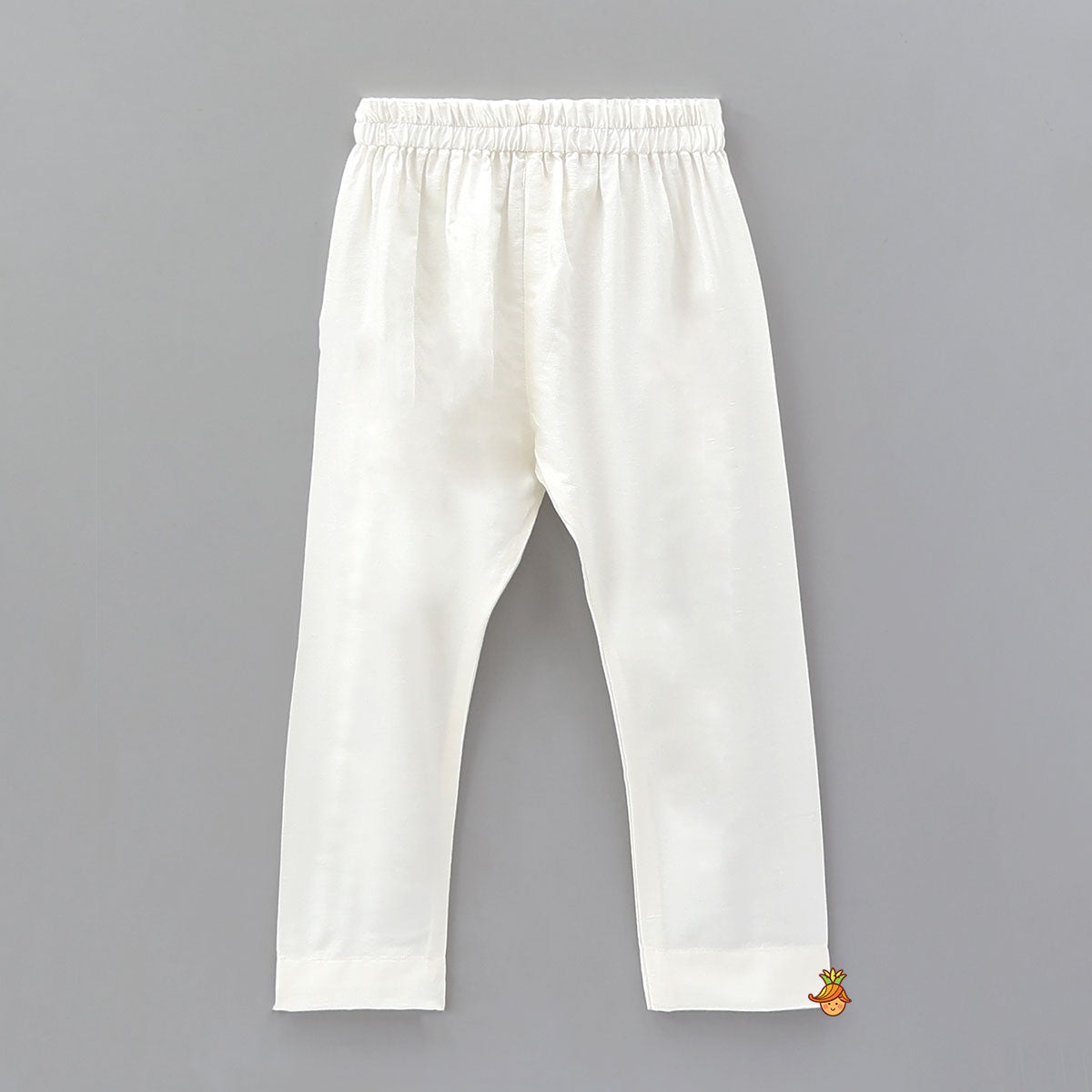 One-Side Embroidered Kurta With Printed Jacket And Pyjama