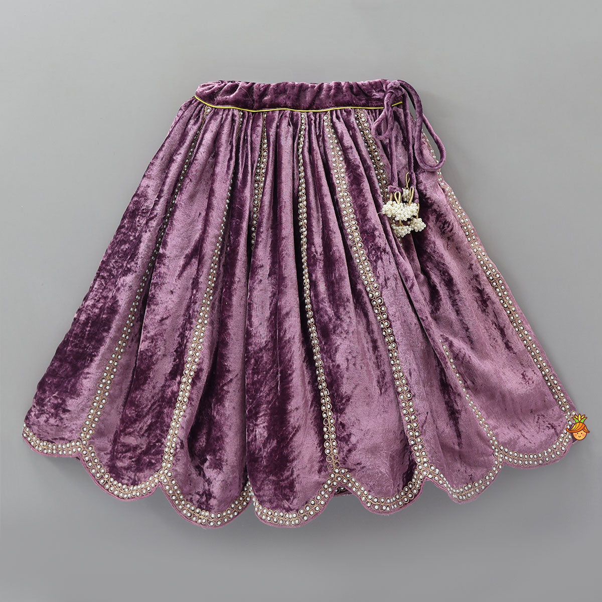 Charming Stylish Embroidered Velvet Top With Matching Lehenga