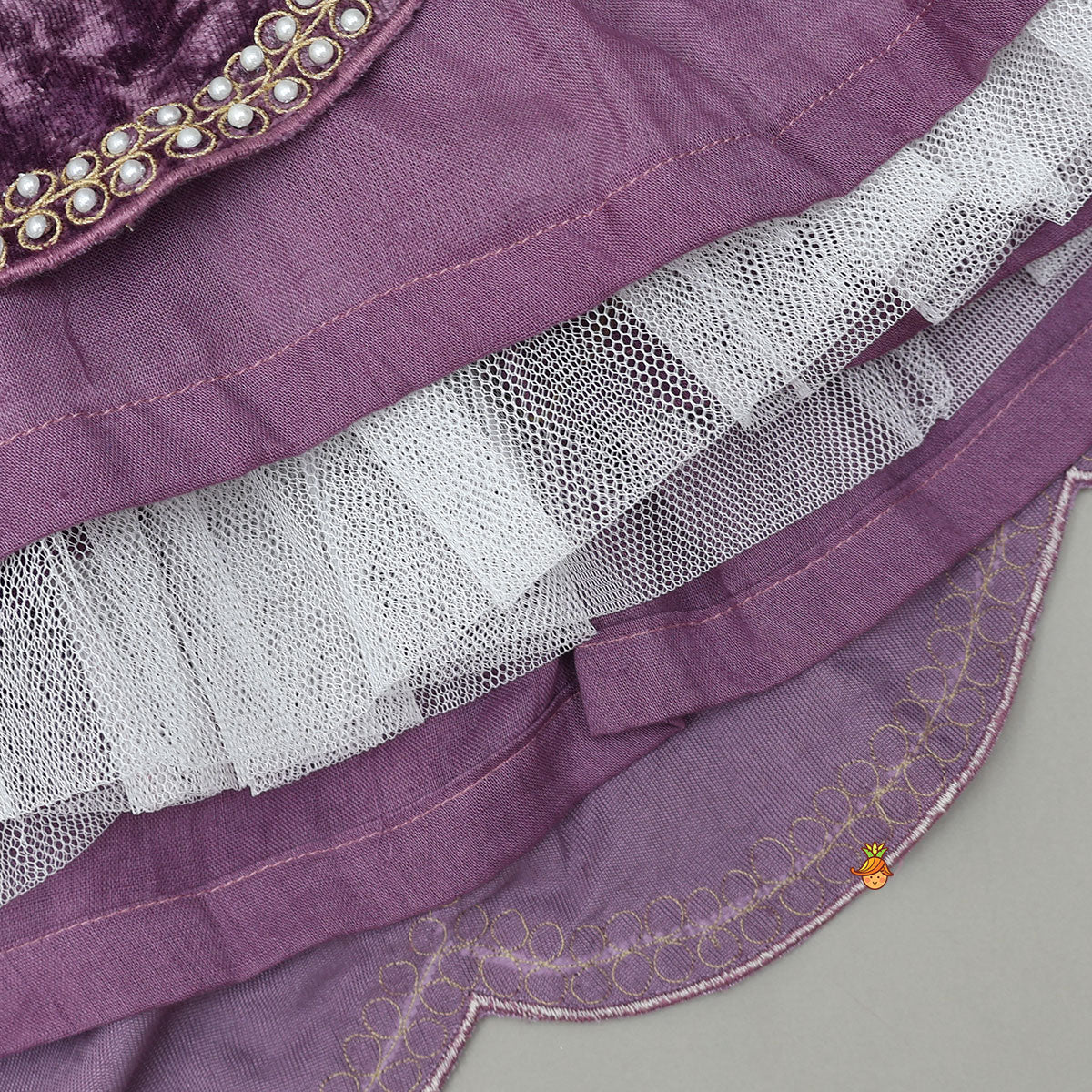 Charming Stylish Embroidered Velvet Top With Matching Lehenga