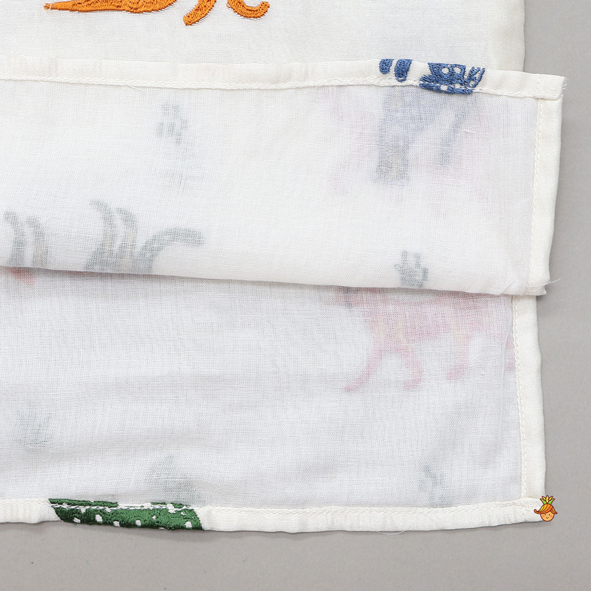 Kurta With Animal Motif Embroidery And Pyjama