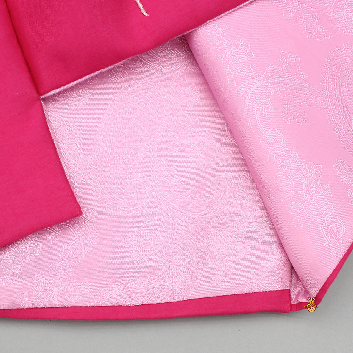 Lotus Motif Embroidered Kurta With Contrasting Jacket And Churidar