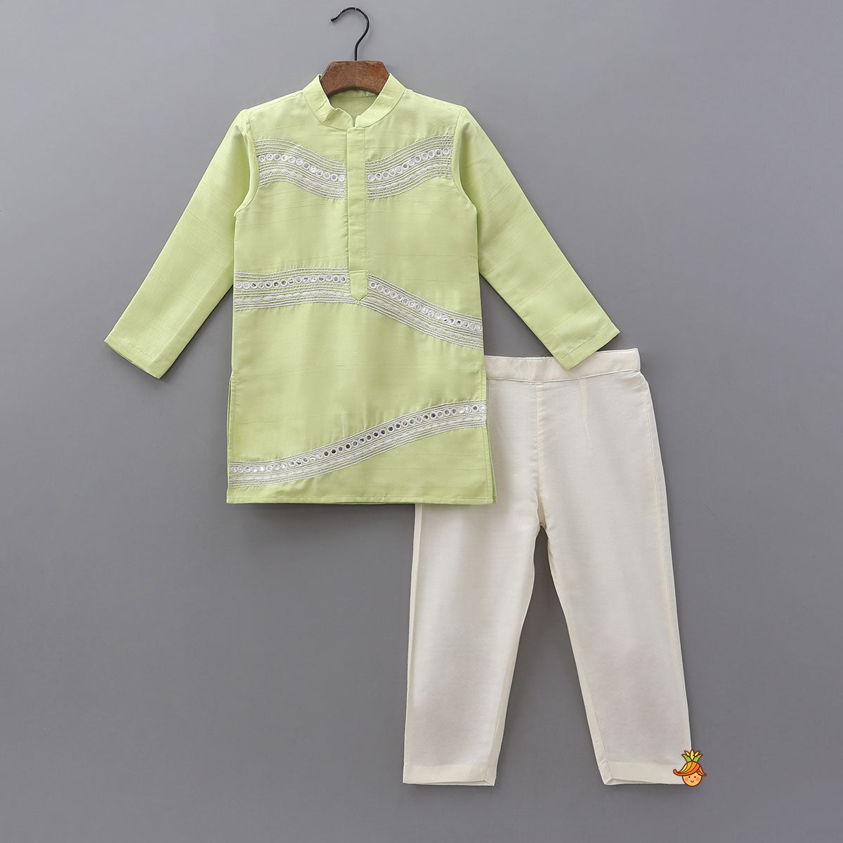 Beautiful Hand-Embroidered Kurta And Pyjama