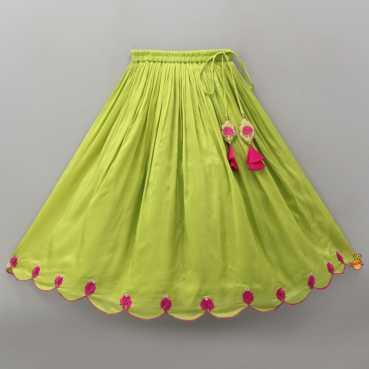 Front-Open Zari Embroidered Top And Lehenga