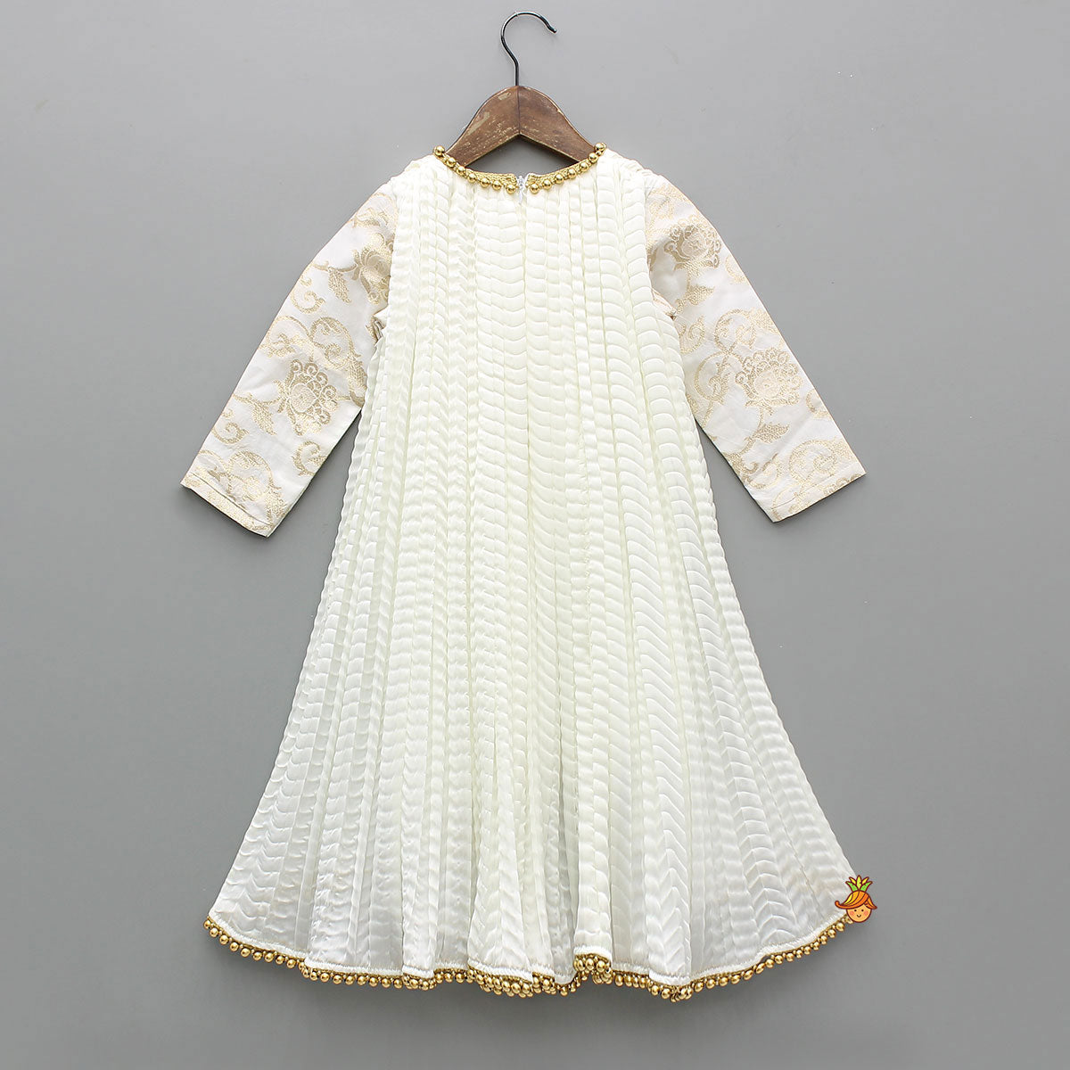 Brocade Sleeves High Low Kurti