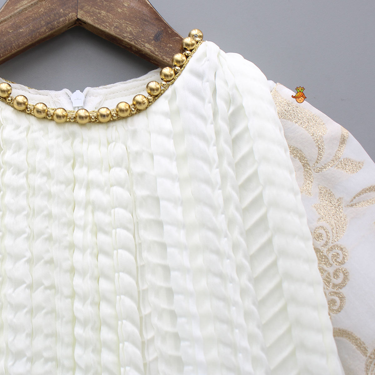 Brocade Sleeves High Low Kurti