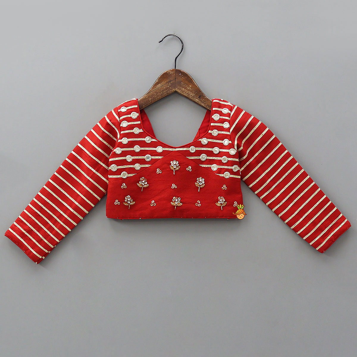 Gorgeous Gota Lace Detail Top And Lehenga With Matching Dupatta