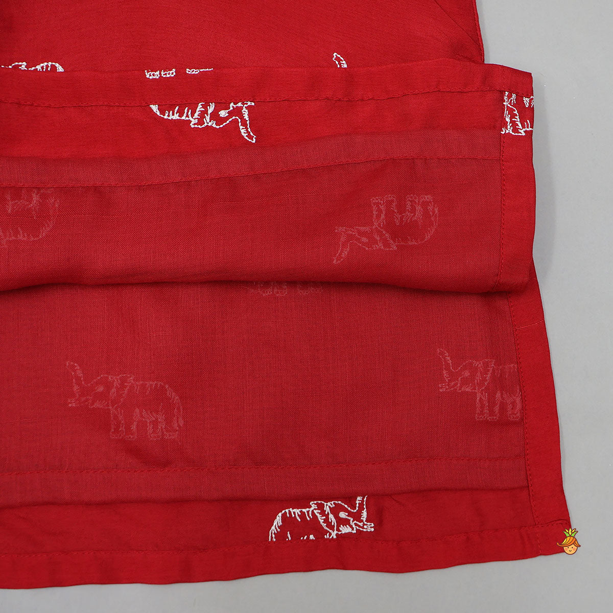 Animal Motif Embroidered Kurta And Pyjama