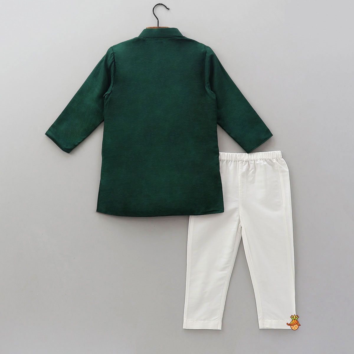 3D Flower Embroidered Jacket-Style Kurta And Pyjama