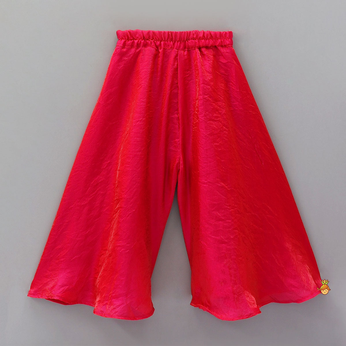 Adorable Shimmery Kurti With Embroidered Jacket And Flared Palazzo