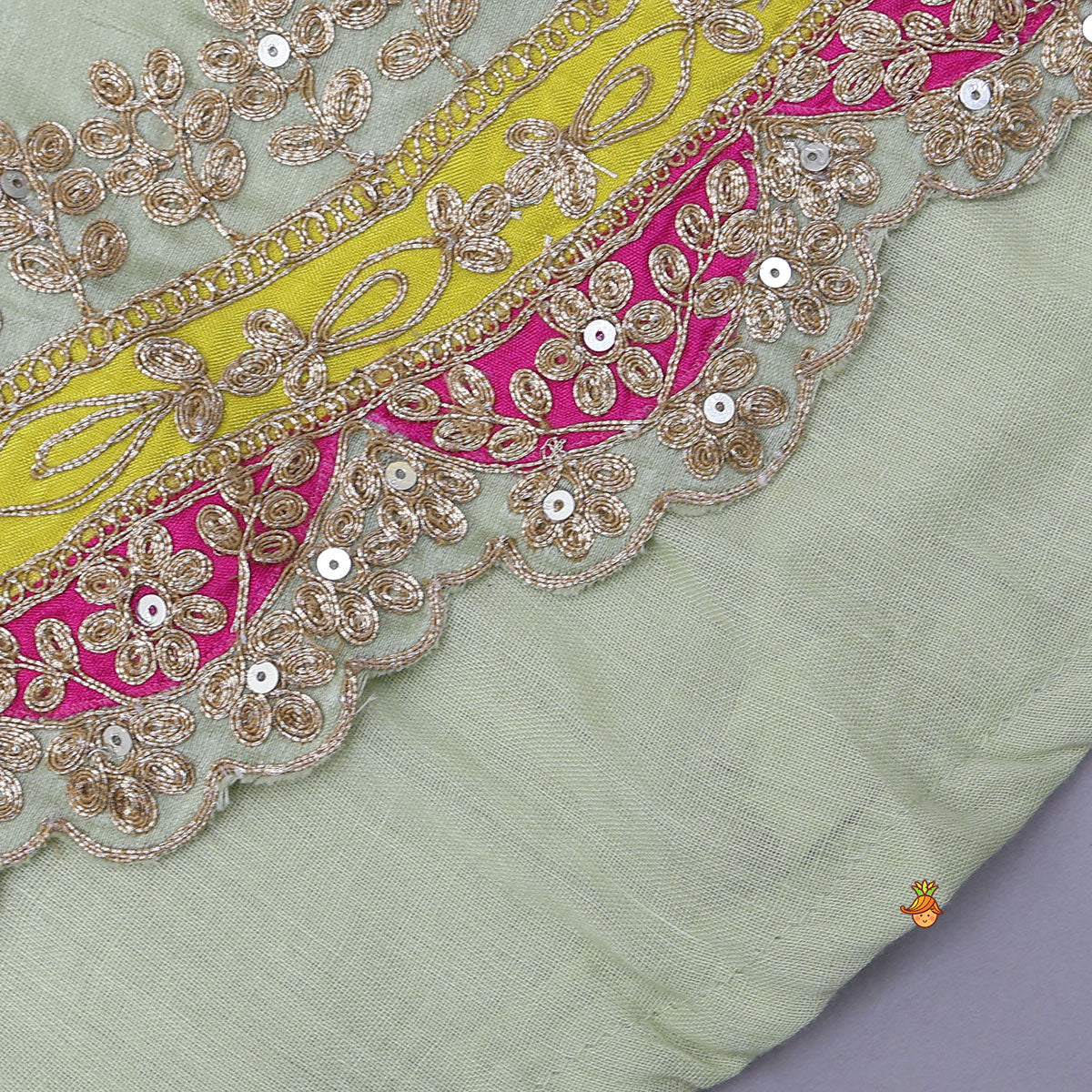 Stylish Scalloped-Sleeve Kurti And Sharara