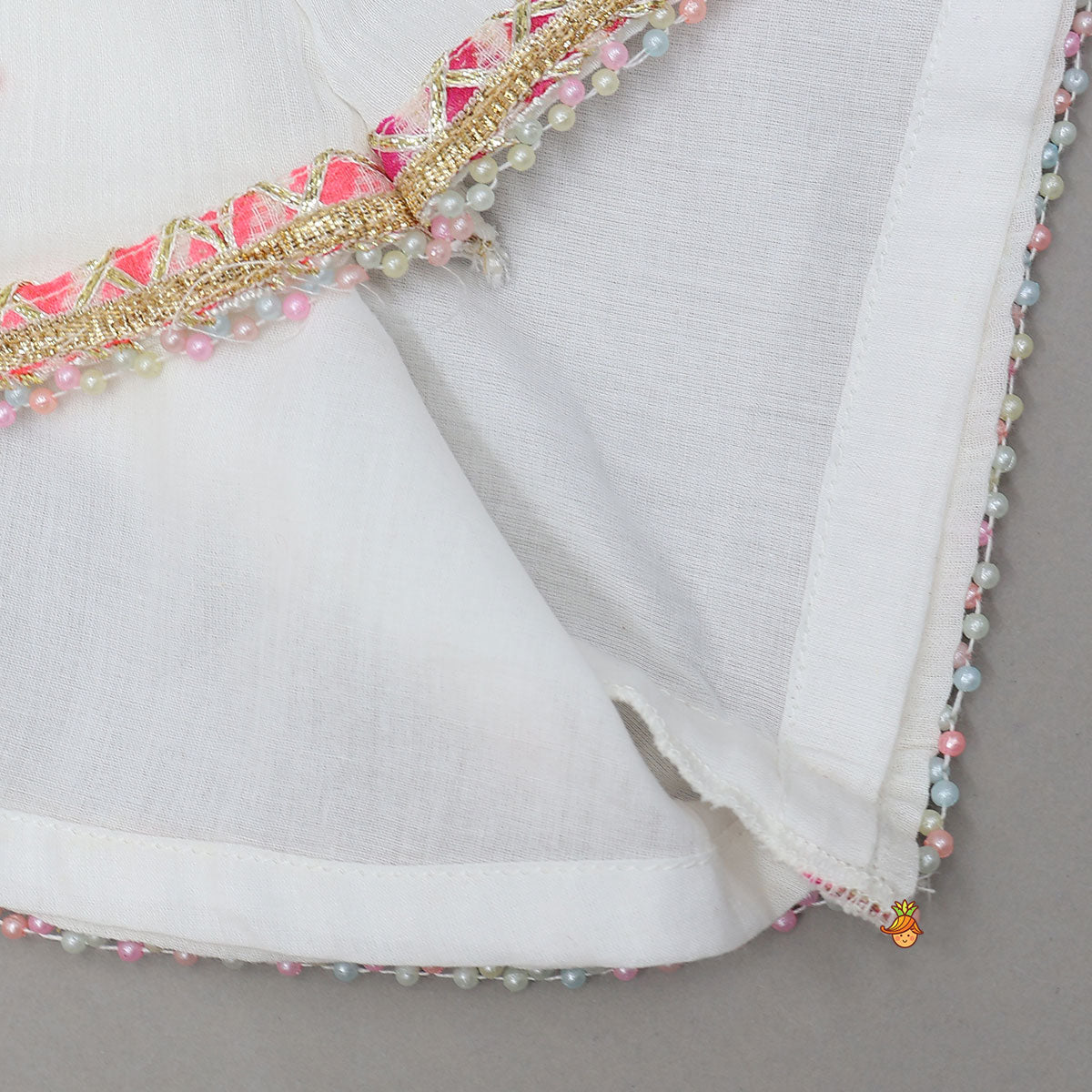 Front Slit Kurti And Matching Flared Sharara With Contrasting Dupatta