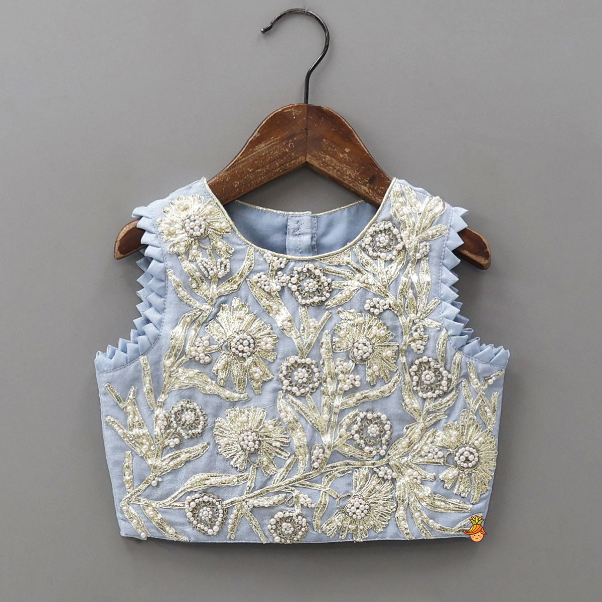 Gota Work Top And Drape-Style Palazzo