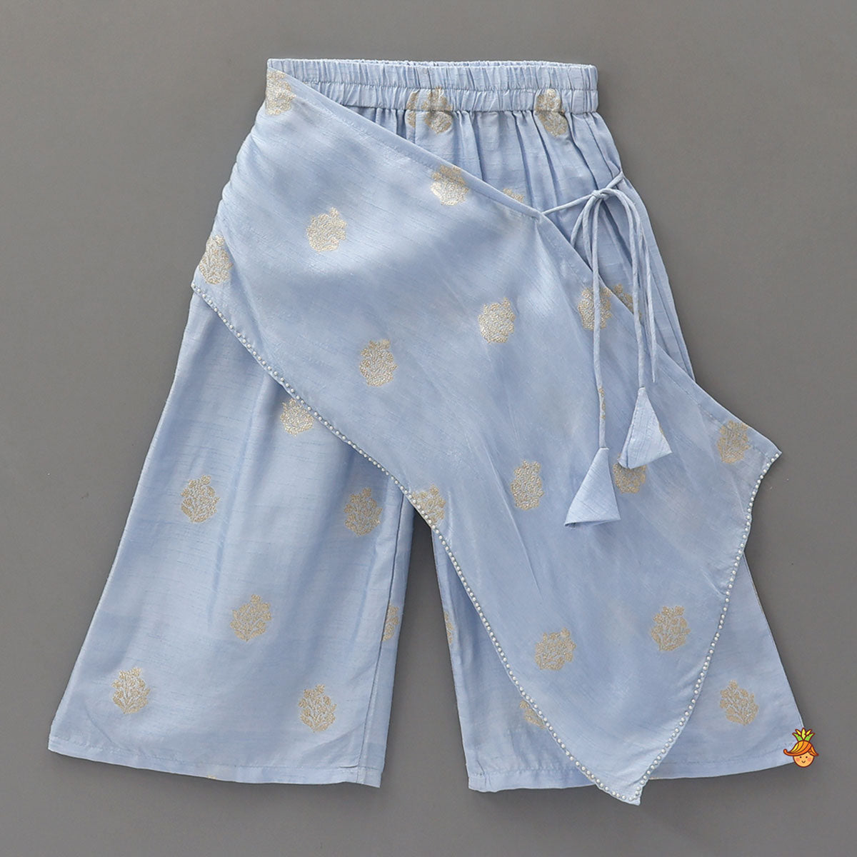 Gota Work Top And Drape-Style Palazzo