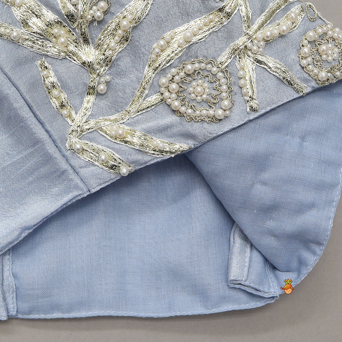 Gota Work Top And Drape-Style Palazzo