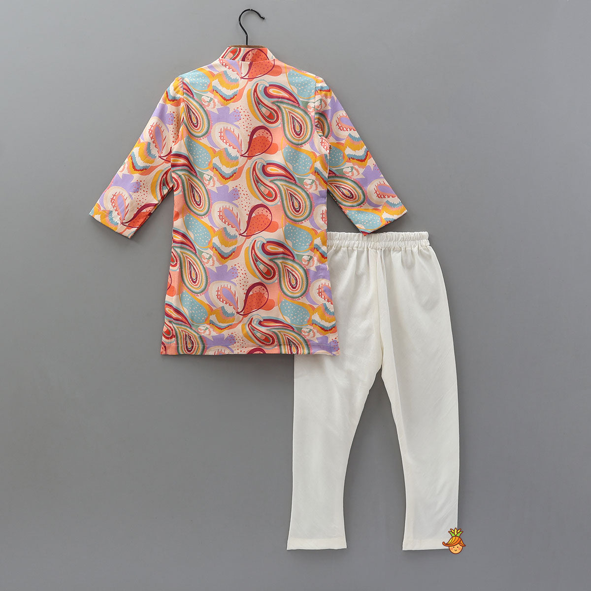 Printed Side-Flap Kurta And Churidar