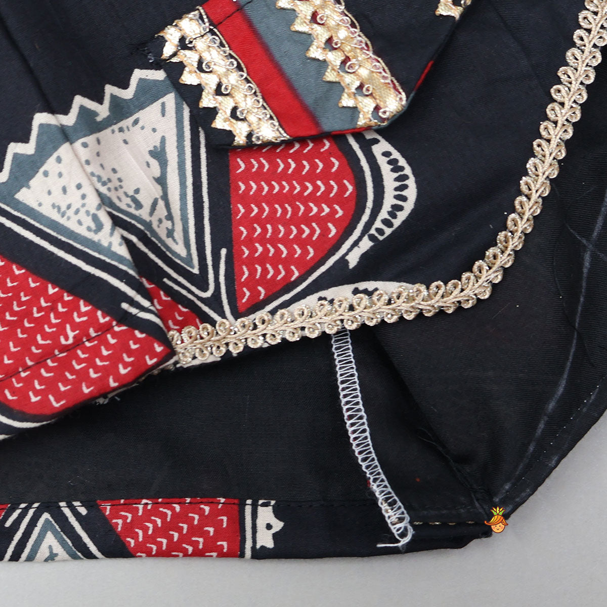 Faux Pocket Printed Top And Lehenga