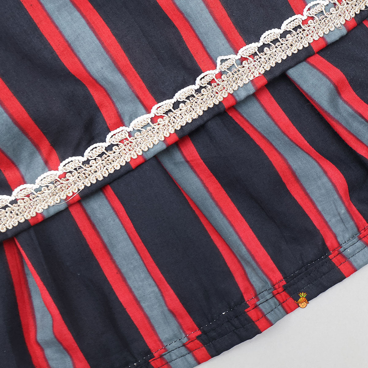 Faux Pocket Printed Top And Lehenga