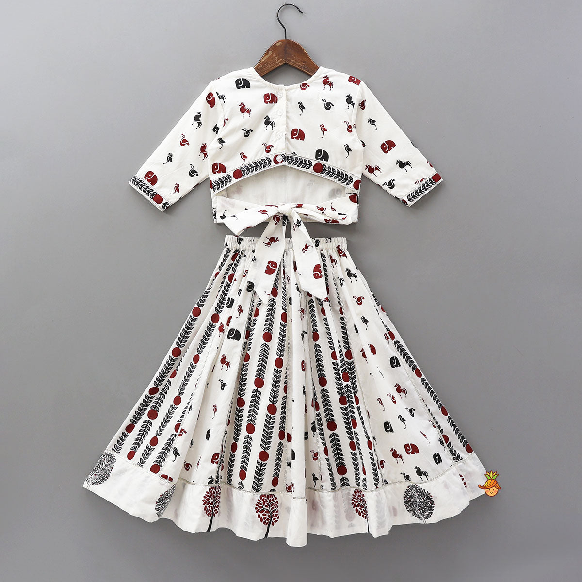 Back Knot Detail Top And Lehenga