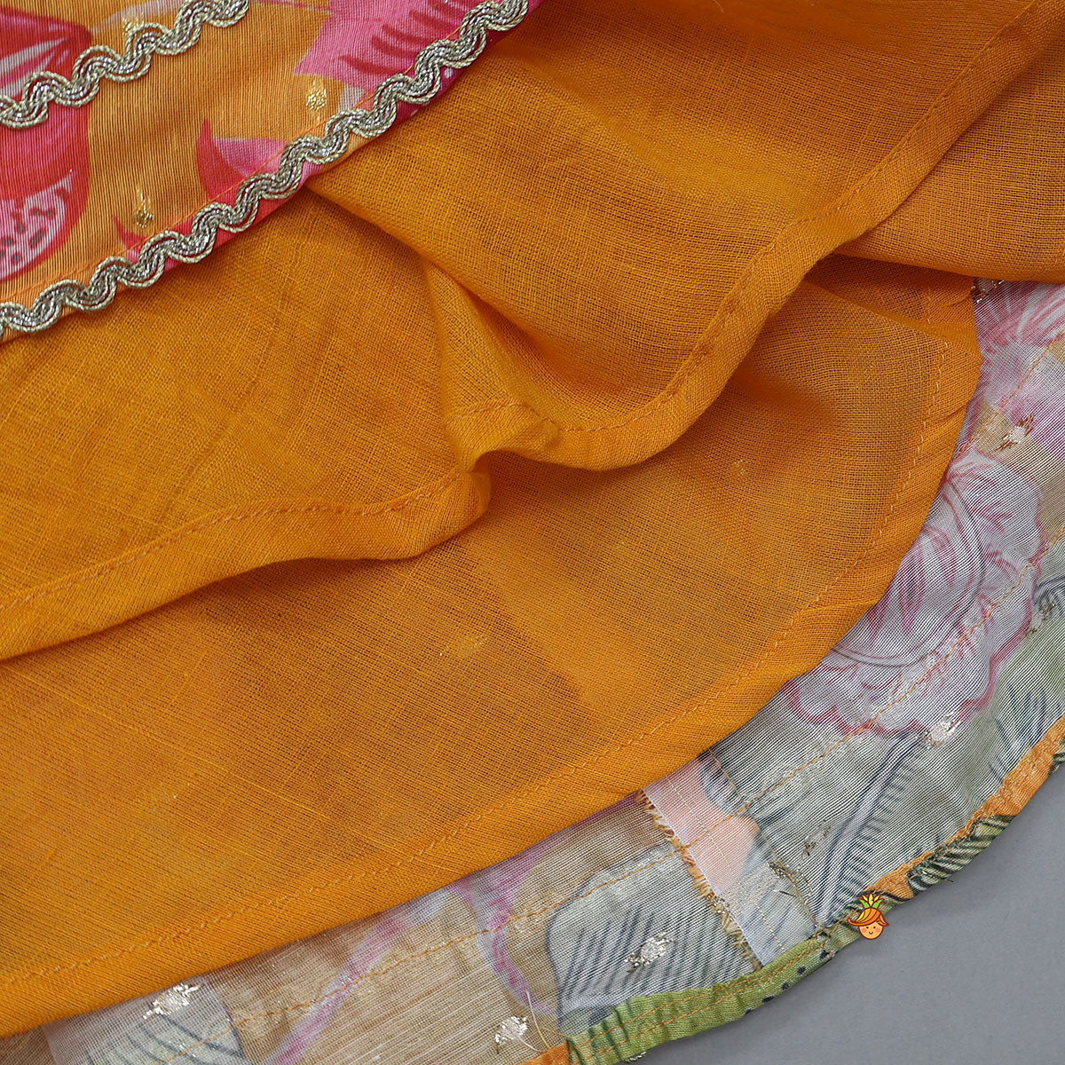 Floral Printed Halter Neck Crop Top And Lehenga