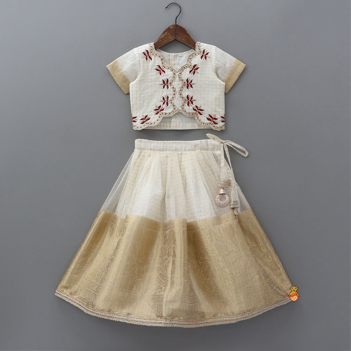 Scalloped Design Top And Lehenga