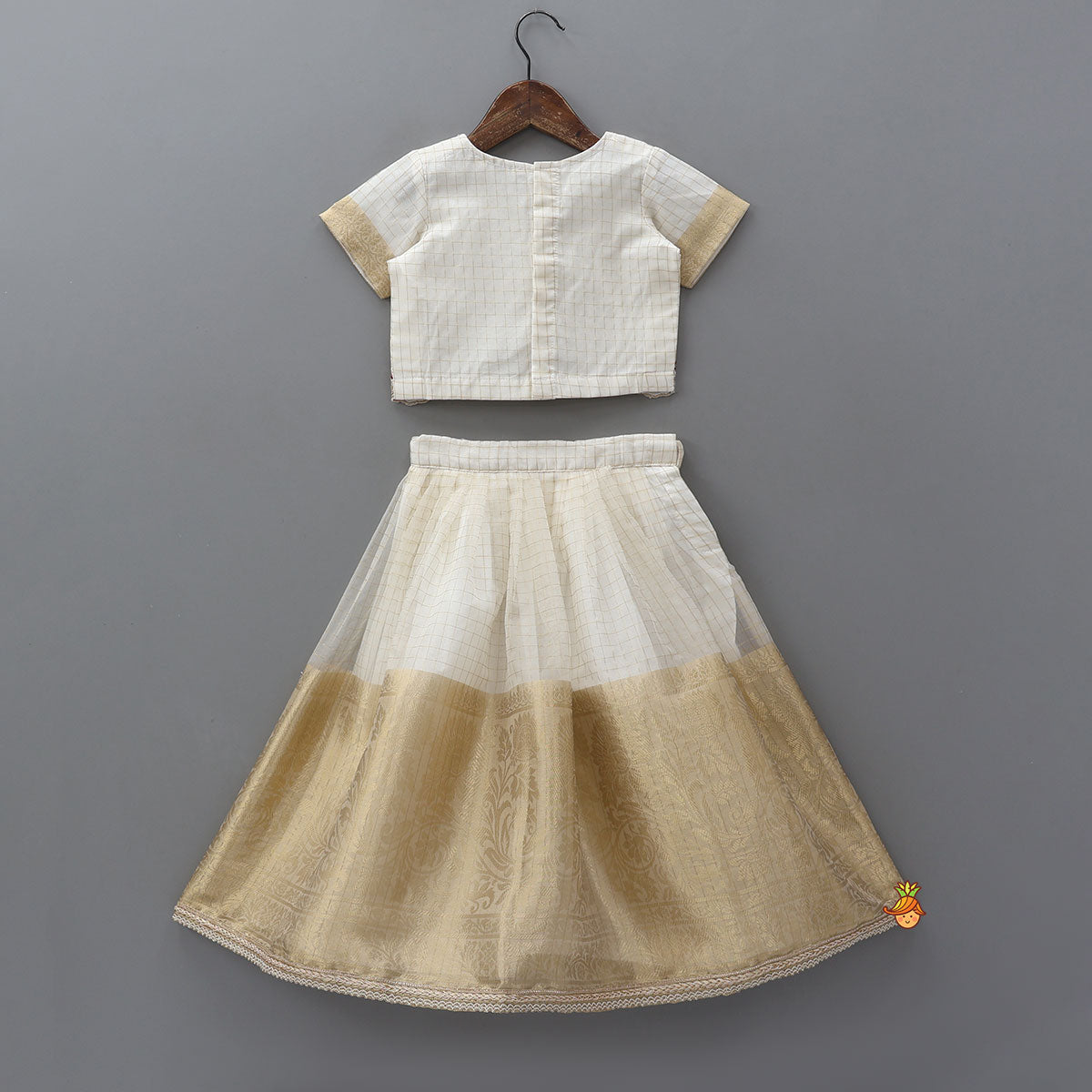 Scalloped Design Top And Lehenga