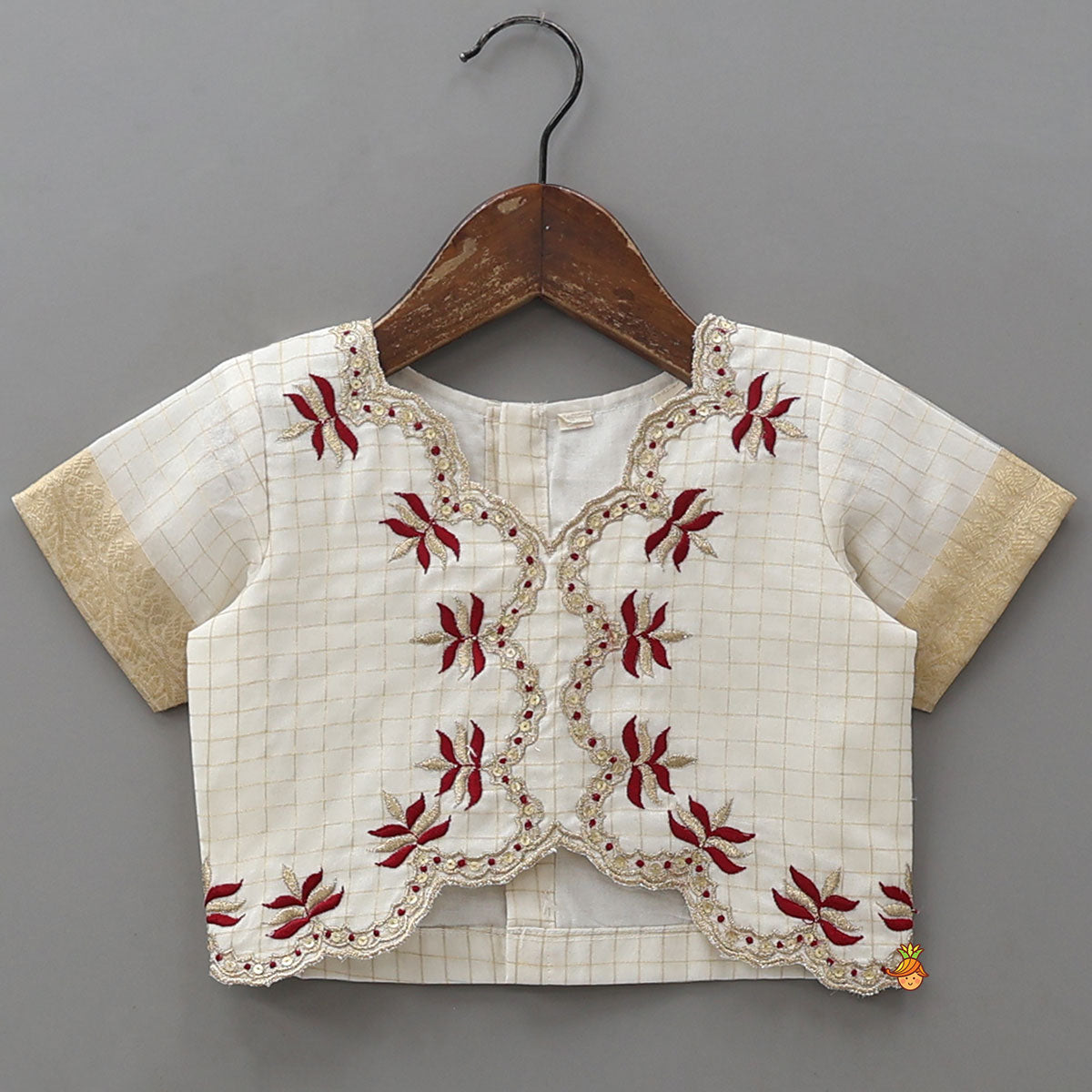 Scalloped Design Top And Lehenga