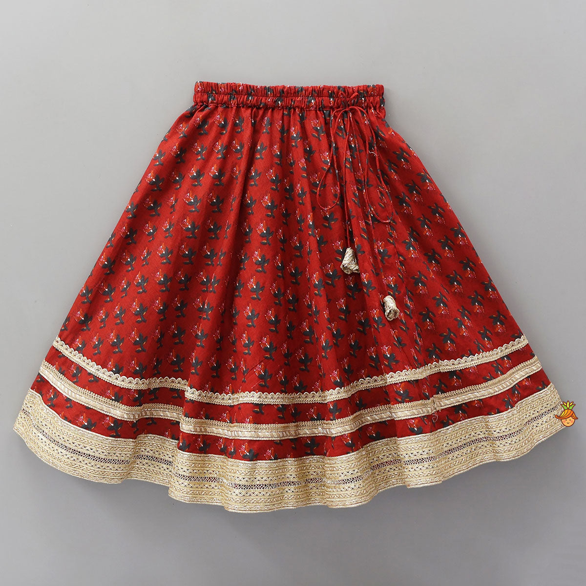 Floral Embellished Halter Neck Top And Lehenga