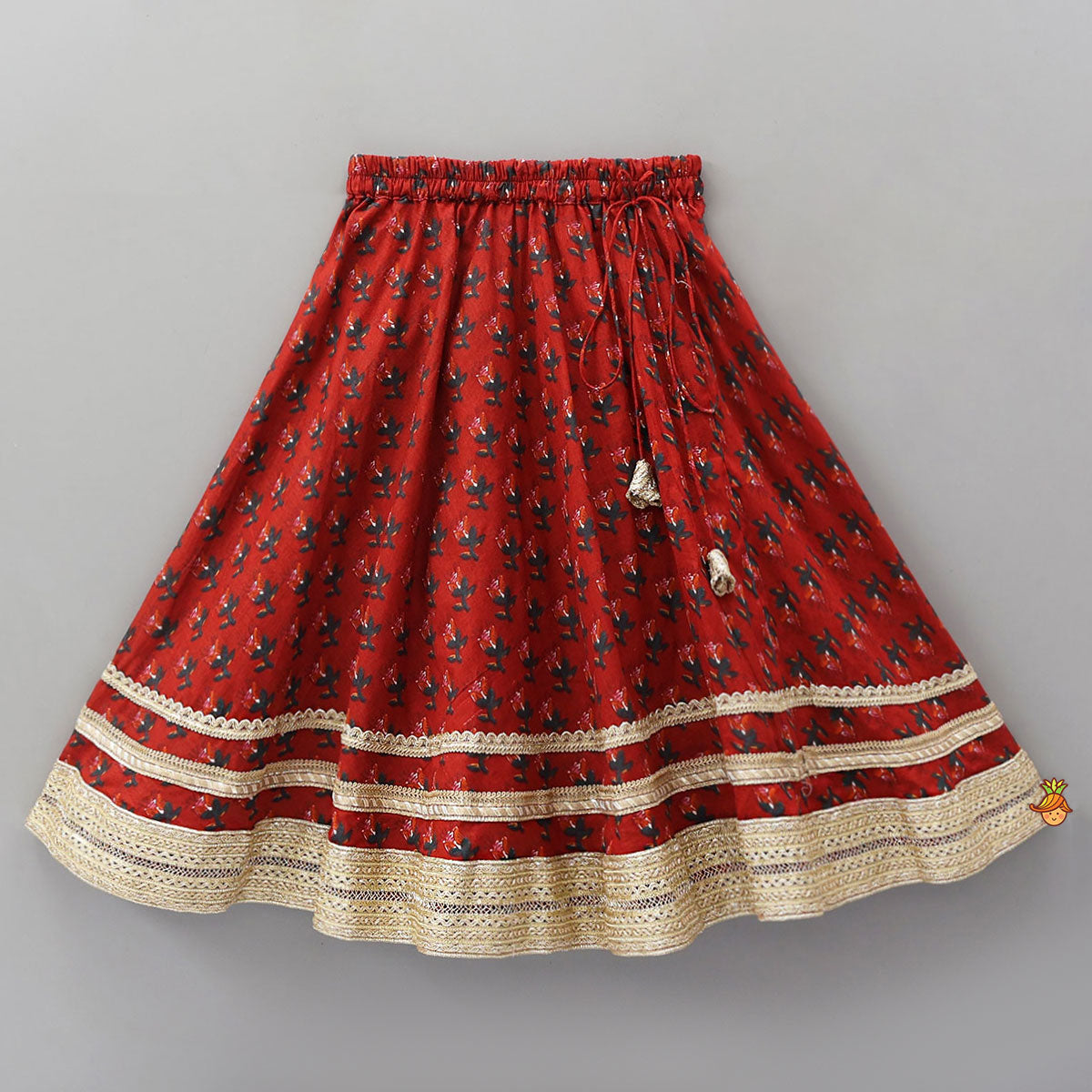 Floral Embellished Halter Neck Top And Lehenga