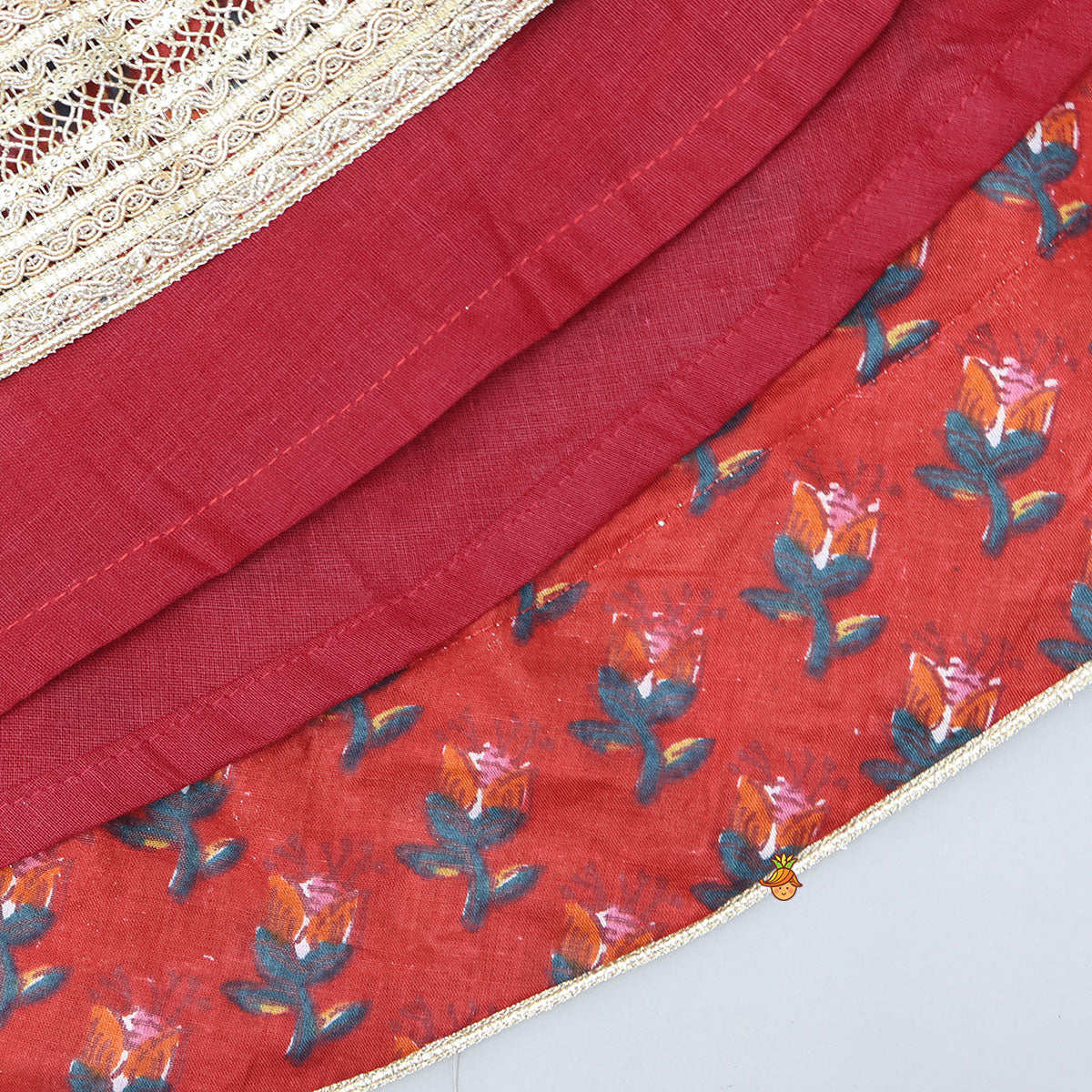 Floral Embellished Halter Neck Top And Lehenga