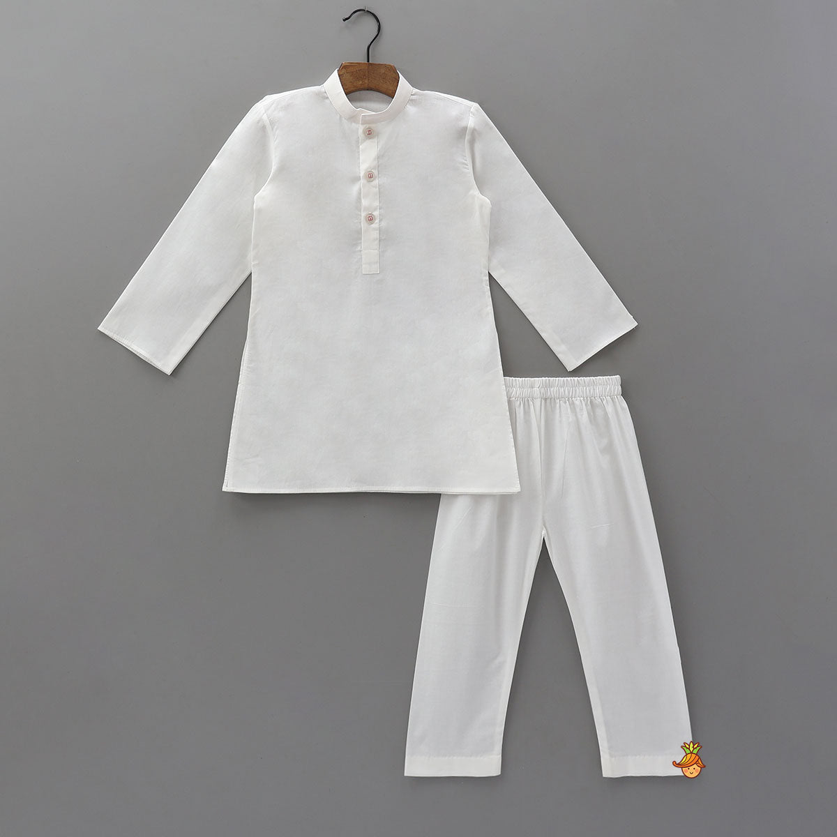 Ethnic Kurta With Adorable Floral Work Jacket And Pyjama