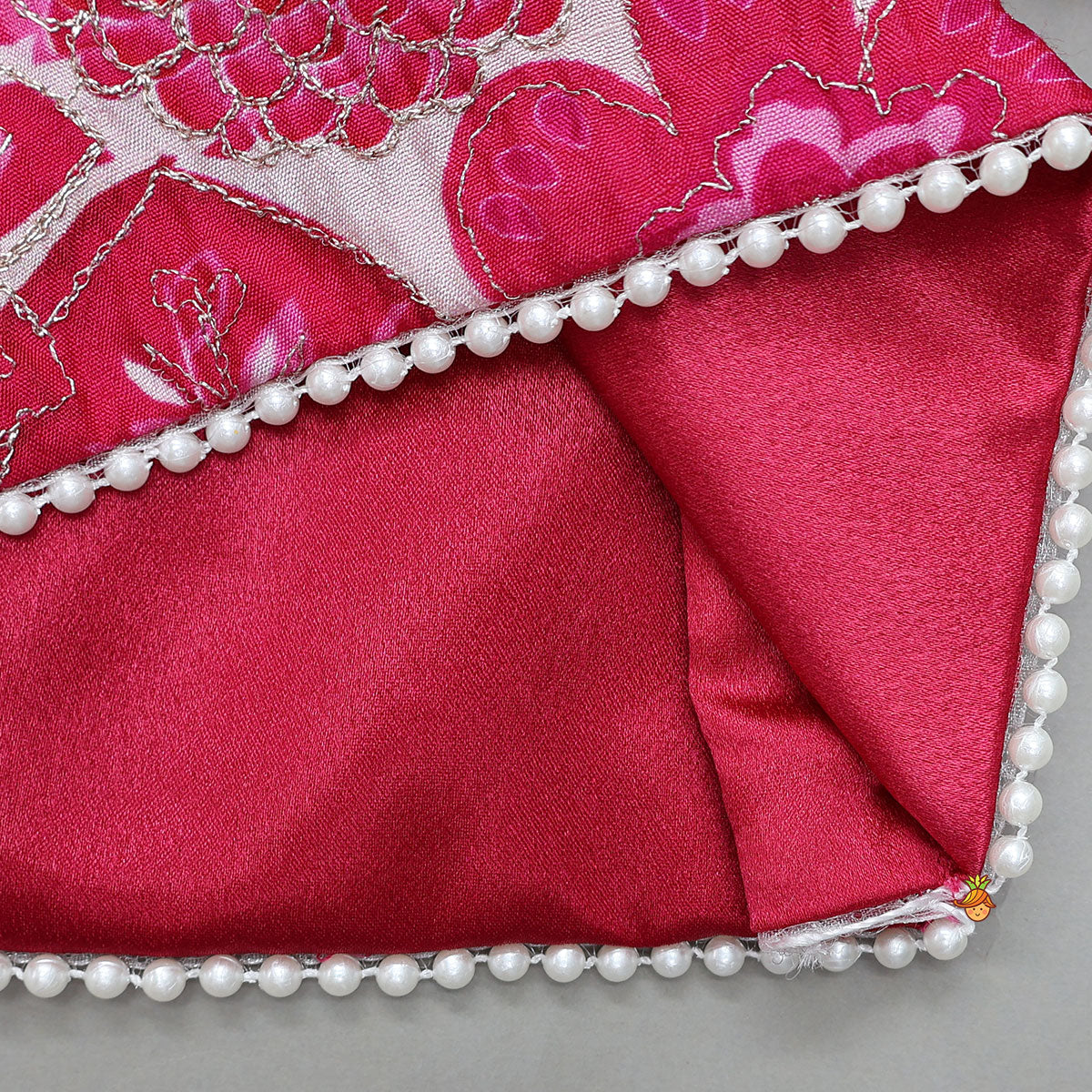 Stand Collar Elegant Top And Floral Tassels Embellished Lehenga