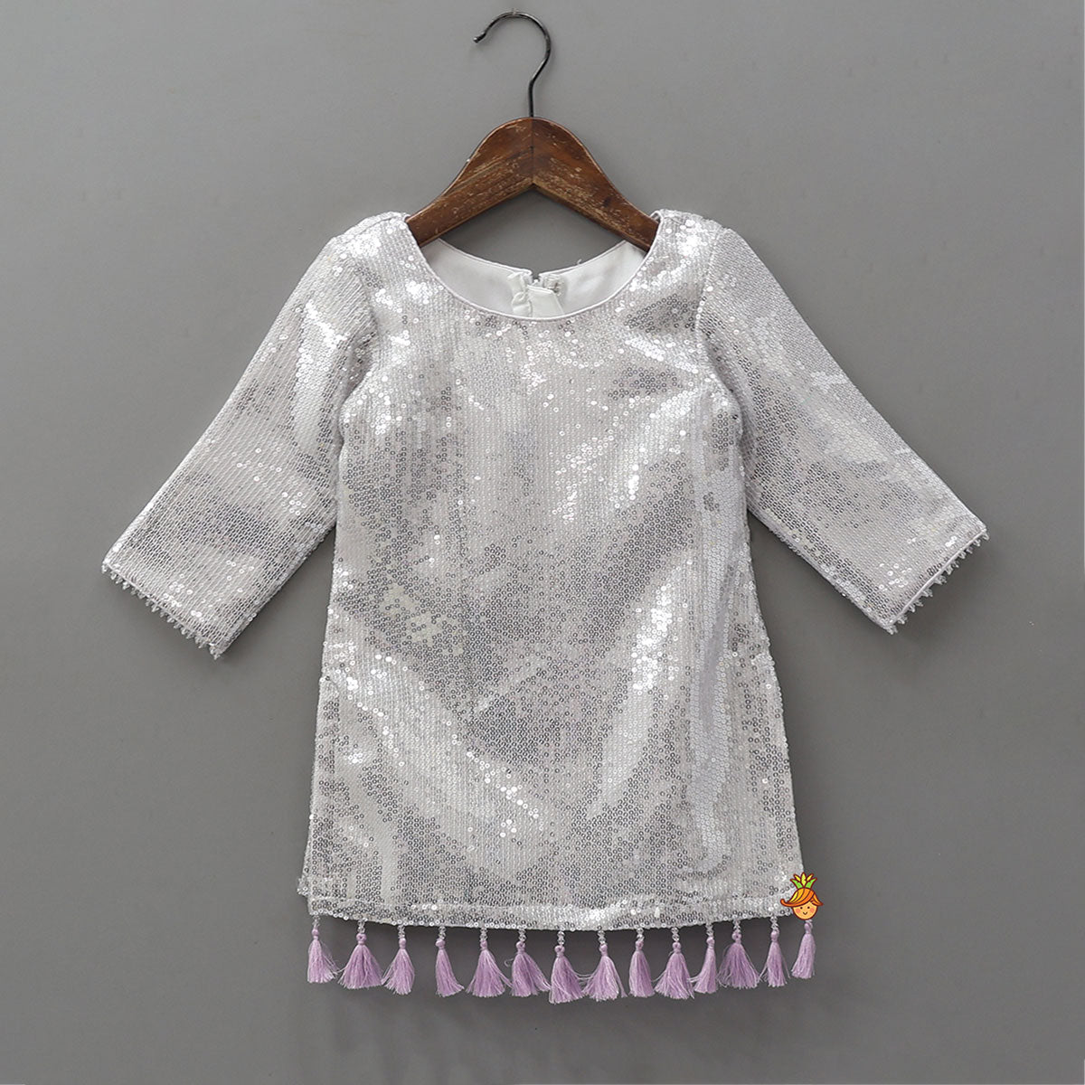 Heavy Sequined Kurti With Shimmery Palazzo And Matching Dupatta