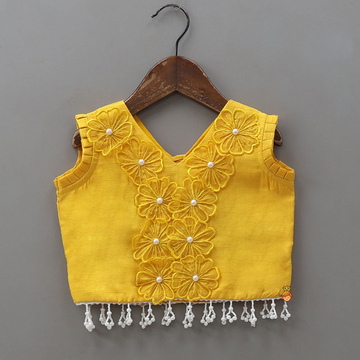 Floral Applique Work Top And Lehenga