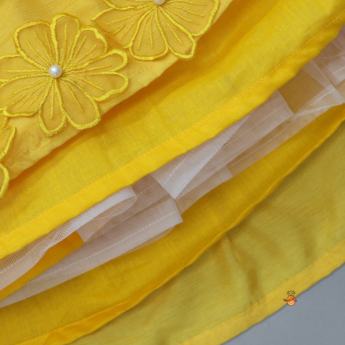 Floral Applique Work Top And Lehenga