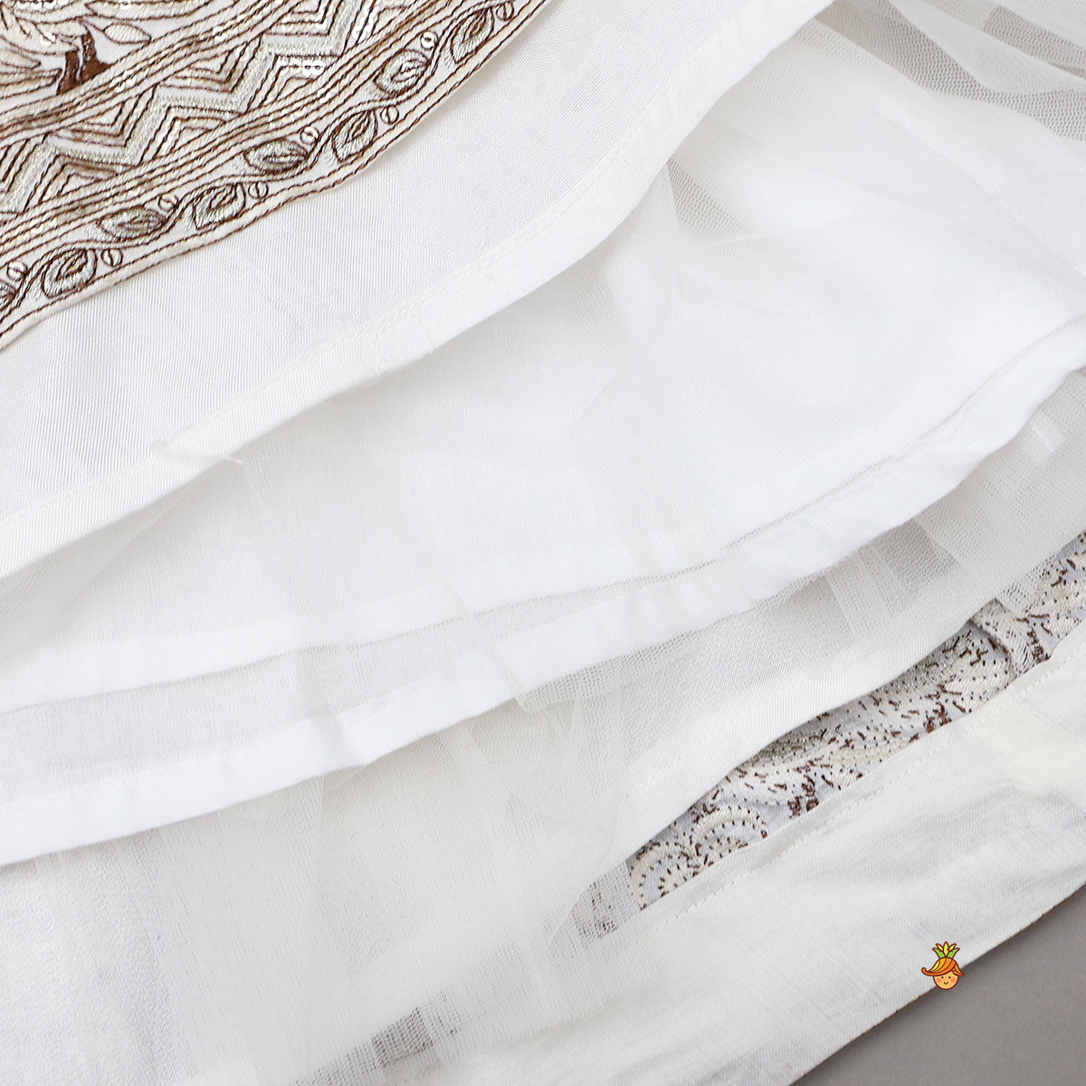 Round Neck Top And Beautifully Embroidered Lehenga With Net Dupatta