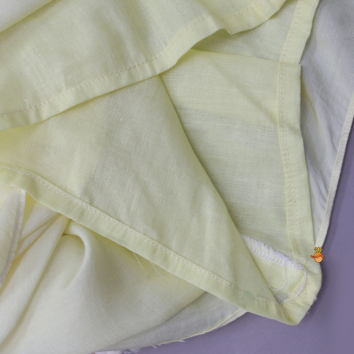 Yoke-Embroidered Kaftan Kurti And Pant