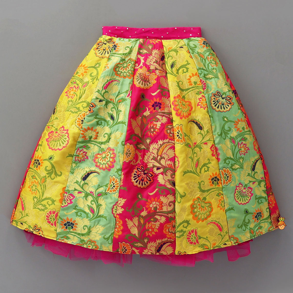 Sequins Work Organza Top And Brocade Lehenga