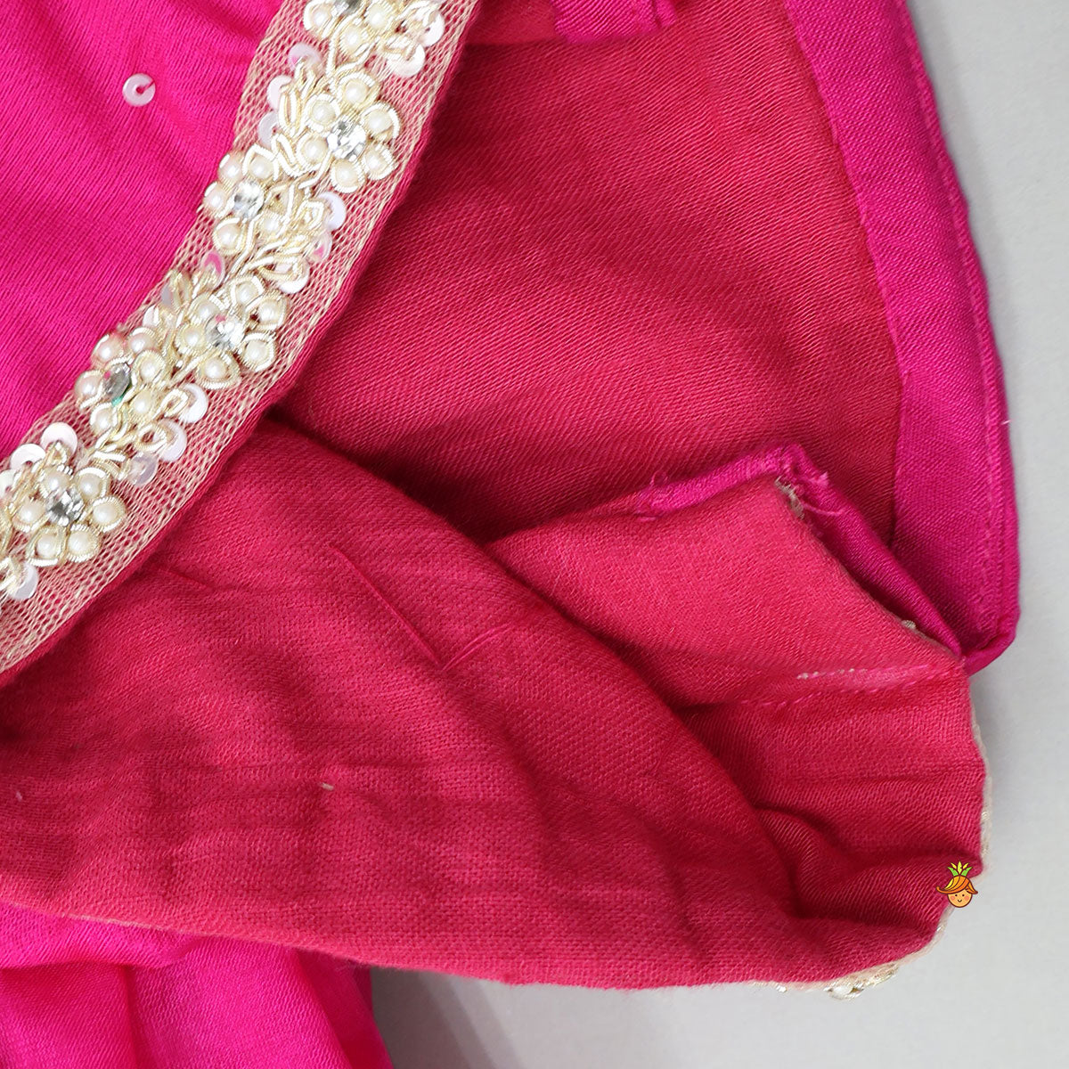 Sequins Work Organza Top And Brocade Lehenga