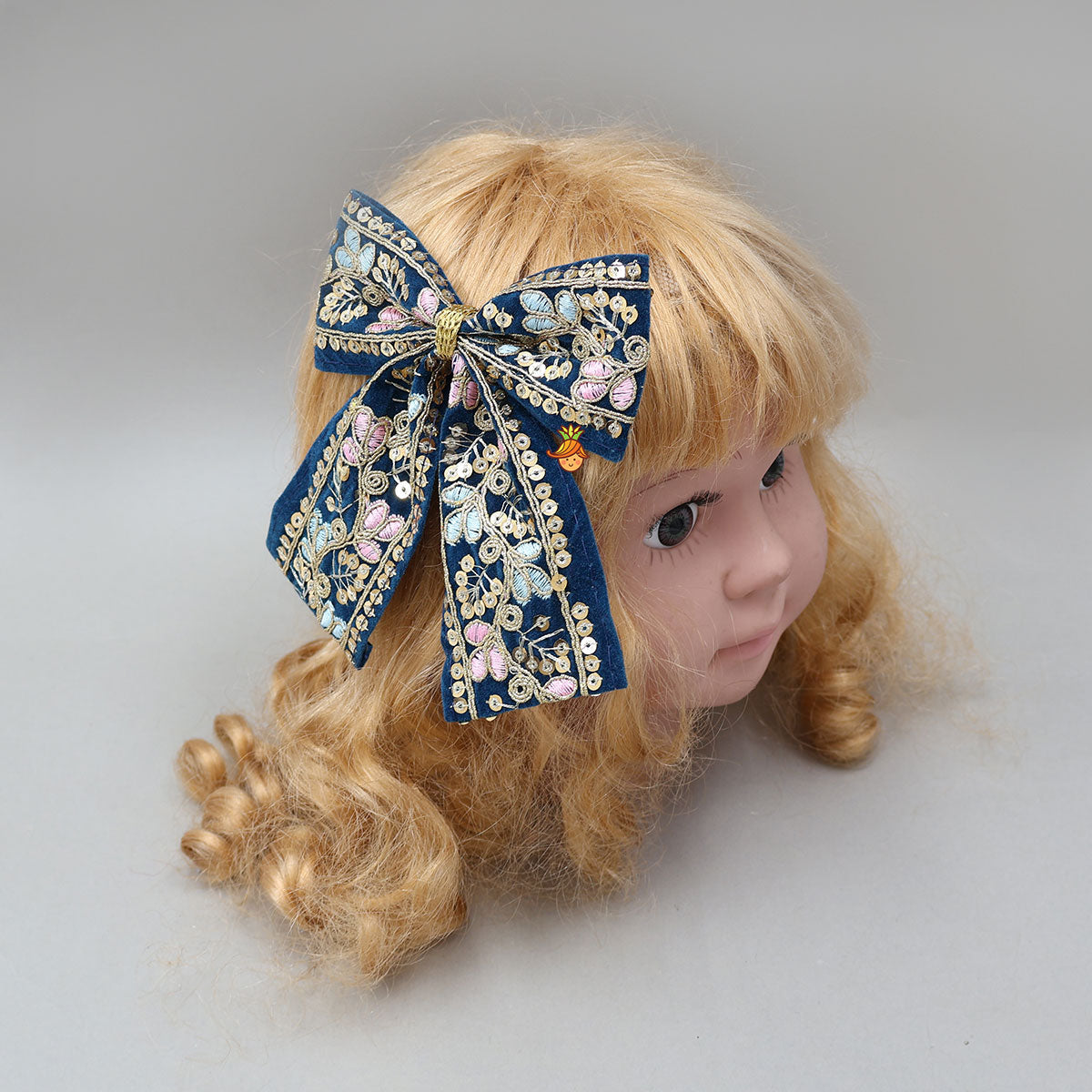 Beautifully Embroidered Velvet Hair Clip