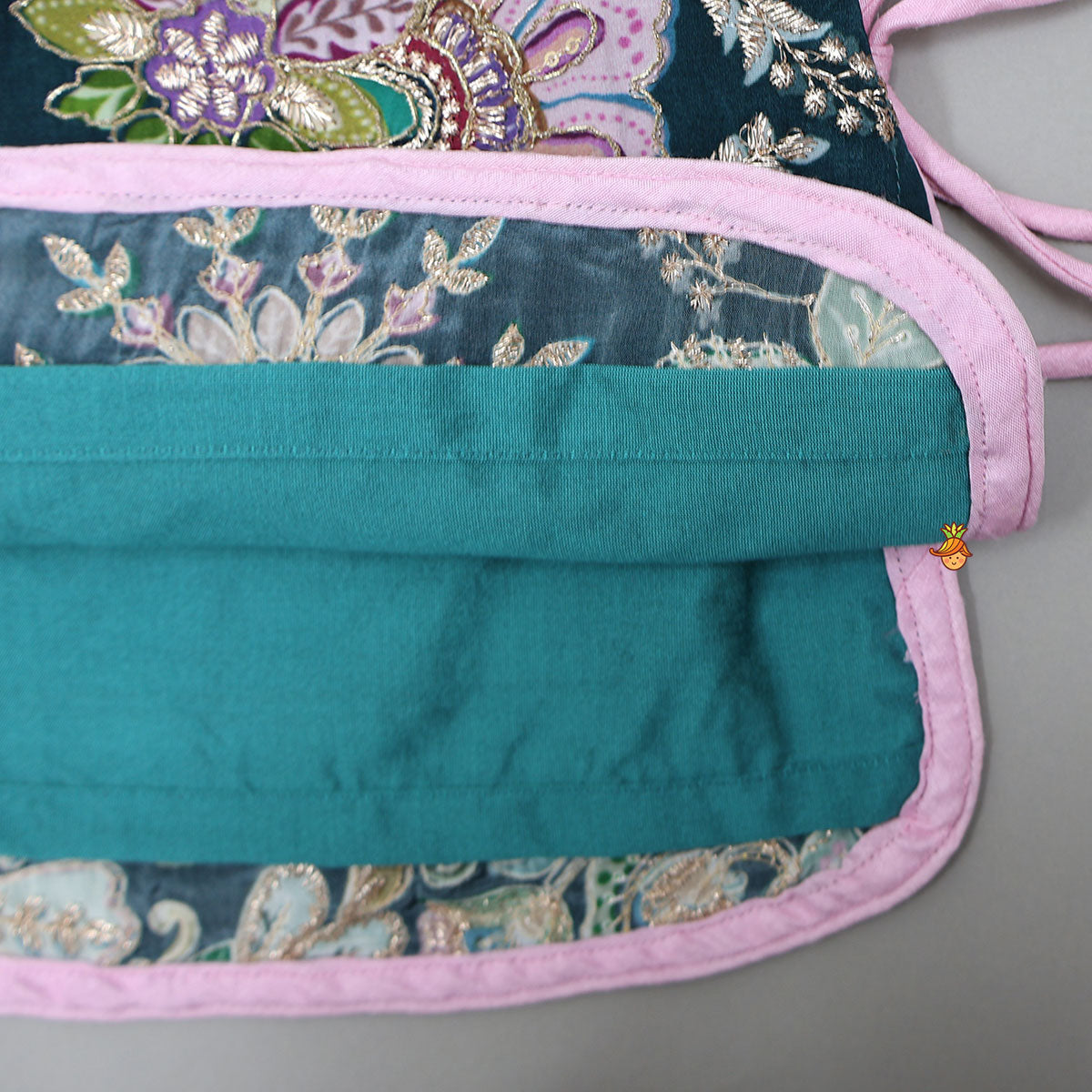 Side-Knot Detailed Elegant Kurti And Sharara With Matching Dupatta